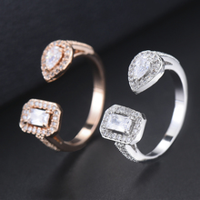 22*22 мм женское кольцо для пальцев Дубай индийские свадебные украшения кубическая циркониевая инкрустация обручальные кольца для пальцев parure bijoux femme 2024 - купить недорого