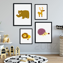 Deer Elephant Lion Crocodile Nursery Nordic Posters And Prints Wall Art Canvas Painting Animal Wall Pictures For Kids Room Decor 2024 - buy cheap