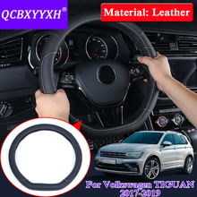 Capa de couro para volante automotivo, capa decorativa interna para volkswagen tiguan 2017-2019 2024 - compre barato