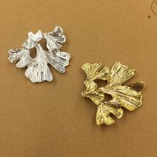Pingente de conectores de folha, pingente de liga de metal dourada e prateada 20 peças 30*28mm para fazer jóias 2024 - compre barato
