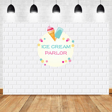 White Brick Wall Backdrop Ice Cream Parlor Birthday Party Photography Background Baby Shower Dessert Table Decorations Props 2024 - buy cheap