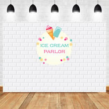 White Brick Wall Backdrop Ice Cream Parlor Birthday Party Photography Background Baby Shower Dessert Table Decorations Props 2024 - buy cheap