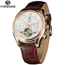 4 Colors Tourbillon Men Watch Luxury Brand FORSINING Automatic Self-winding Watches Men's Leather Mechanical Wristwatches 2024 - buy cheap
