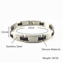 Black Silicone Bracelet Men Stainless Steel Mens Bracelets For Men 2018 Jewelry Accessory Man Bracelet Homme Armbanden 2024 - buy cheap