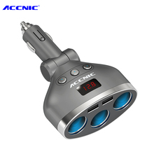 Adaptador USB para coche, convertidor divisor de enchufe de coche, 5V, 1A/2.4A, pantalla de diagnóstico de voltaje, 12V/24V, 120W 2024 - compra barato