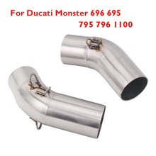 Monster 696 695 795 796 Motorcycle Exhaust Pipe Connect Link Tube Modified Mid Link Pipe for Ducati Monster 696 695 795 796 1100 2024 - buy cheap