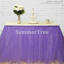 Purple 100cm x 80cm Tulle Table Skirt Wonderland Table Tutu Skirting Wedding Birthday Baby Shower Party Decoration 2024 - buy cheap