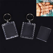 1Pcs Transparent Blank Acrylic Insert Picture Photo Frame Inner Keyring Split Ring Key Chain Gift 4.5*3.4cm 2024 - buy cheap
