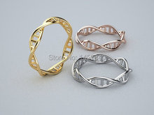 Wholesale Plating Silver gold and rose gold DNA Ring ,Plating Silver Chemistry Ring, Science Ring, Molecule Ring 12pcs/lot 2024 - buy cheap