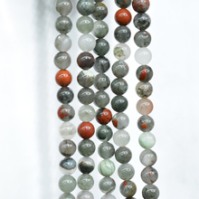 Fltmerh-grânulos redondos naturais de pedra de sangue africano alaqueca 15 "strand escolher tamanho 6 8 10 12 mm para fazer jóias 2024 - compre barato