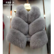 New brand fox vest new fashion lady vest winter warm fur vest 2024 - buy cheap