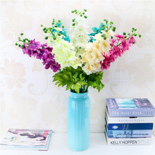 6 цветов, Шелковый гиацинт, искусственные цветы, дельфиний для вечеринки, домашняя Свадебная ваза, украшения, искусственный пластиковый цветок 2024 - купить недорого