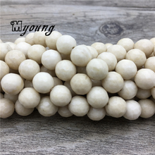 Faceted Natural Wood Fossils Stone Beads,Beige Round Loose beads For DIY Jewelry Making MY2037 2024 - buy cheap