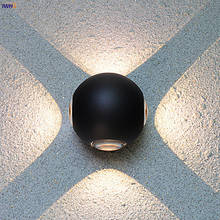 Iwhd-iluminação led de parede redonda de alumínio, arandela, área externa, à prova d'água, ip65, iluminação para varanda, jardim, ambiente externo 2024 - compre barato