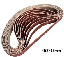 10pcs/lot 452*15mm A/O Abrasive Sanding Belts 60/120/240/400/600 Grit Coarse to Fine Grinding Belt Grinder Accessories 2024 - buy cheap