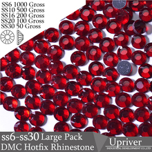 Upriver Wholesale Large Pack SS6 SS10 SS16 SS20 SS30 Dark Siam Loose Strass DMC Hotfix Rhinestones For Shoes 2024 - buy cheap
