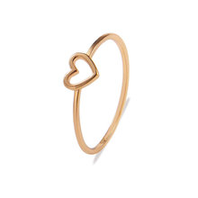 Простые тонкие кольца с сердечками, Романтические Позолоченные Серебряные кольца 5 размеров 2024 - купить недорого