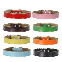 1 piece puppy dog collar solid color adjustable dog supplies good quality PU cat rope soft pet necklace pet products pet collars 2024 - buy cheap