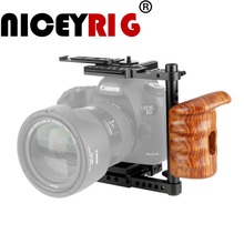 Niceyrig estabilizador de câmera dslr, gaiola com cabo de madeira para canon, nikon, panasonic, kit de estúdio de foto 2024 - compre barato