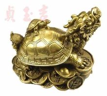 Китайская коллекция для бутика латунные фэншуй статуя дракона черепахи 2024 - купить недорого