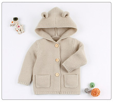 Baby Knitted Clothes Autumn Ear Hooded Baby Coat Infant Baby Sweater For Girls Boys Sweater Toddler Boy Girls Cardigan Jacket 2024 - buy cheap