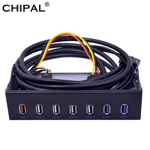 CHIPAL 5Gbps 20Pin USB 3.0 Front Panel BC 1.2 Rapid Charging USB 2.0 USB2.0 USB3.0 HUB Expansion Bracket for PC 5.25'' DVD-ROM 2024 - buy cheap