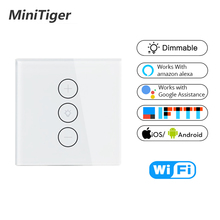 Tuya Smart Life Wifi Smart Wall Touch Light Dimmer Switch 1 Gang EU/UK Standard APP Remote Control Work with Amazon Alexa Google 2024 - buy cheap