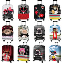 Bulldog Pattern Travel Accessories Luggage Cover Suitcase Protection Baggage Dust Cover Stretch Fabrics Trunk Set Cases for 2024 - buy cheap