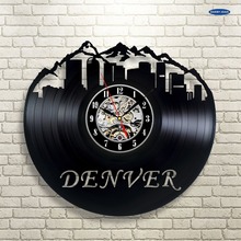 Denver Colorado Vinyl Record Wall Clock - Decorate your home with Modern Art reloj 2024 - buy cheap