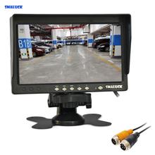 SMALUCK-Monitor de coche AHD 800x480, 7 pulgadas, TFT, LCD, Monitor de vista trasera, soporte de cámara 1080P AHD solar con visera parasol 2024 - compra barato