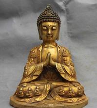 China Buddhism Copper Bronze lotus flower Guan Yin Kwan-yin Boddhisattva Statue 2024 - buy cheap