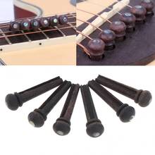 6pcs Rose Wood Bridge Pins with Pearl Shell Head Strings Nail Pegs Set for Folk Acoustic Guitar Gift 2024 - buy cheap