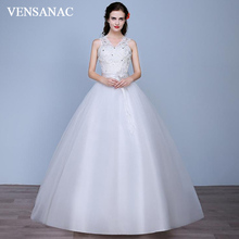 VENSANAC-vestido de novia de cristal con escote en V, con banda de flores, Aplique de encaje sin espalda, de tul, 2018 2024 - compra barato