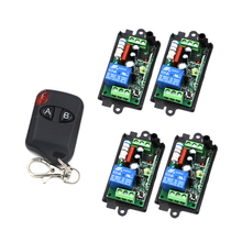 110V 220V 10A 1CH Fission Learning Code Wireless Remote Control Switch With 4 Digital Receivers Could Be Customized SKU: 5355