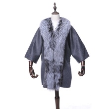Casaco de pele de raposa real luxuoso feminino, jaqueta feminina de inverno quente roupa de exterior lf5075 2024 - compre barato