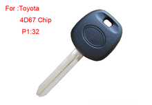 Llave transponedora para Toyota con Chip ID4D67, hoja TOY43 (goma suave), 5 unids/lote 2024 - compra barato