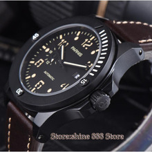 43 мм Parnis черный циферблат PVD сапфировое стекло 21 драгоценности miyato автоматические мужские часы 2024 - купить недорого
