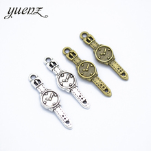 YuenZ-colgante de Metal de color plata antigua para reloj, 30 Uds., para collar, pulsera, fabricación de joyas, 24x7mm, J357 2024 - compra barato
