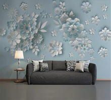 beibehang Custom wallpaper Nordic wind 3D embossed murals floral living room bedroom background wall paper mural Papel de parede 2024 - buy cheap