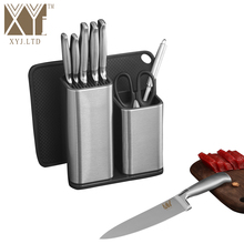 XYj-soporte doble para cuchillos de cocina, accesorio de acero inoxidable, Flexible, multifunción, para ahorrar espacio, 6 y 8 pulgadas 2024 - compra barato