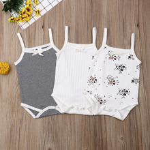 New 3Pcs Baby Girls Sleeveless Bodysuits Jumpsuit Sunsuit Summer Floral Clothes Outfits 0-24M 2024 - buy cheap