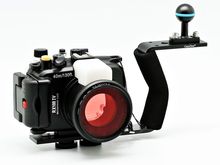 Для корпуса подводной камеры Sony DSC RX100 IV 40 м/130 футов Meikon + красный подводный фильтр (влажный 67 мм) + ручка для дайвинга 2024 - купить недорого