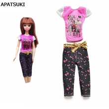 1Set Casual Doll Clothes Short Sleeve T-shirt + Pants Trousers for Barbies Doll House for 1/6 BJD Doll Accessory 2024 - buy cheap