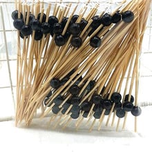 XUNZHE 100Pcs 12cm Black pearl Fruit Fork Sticks Buffet Cupcake Toppers Cocktail Forks Wedding Festival Decorations Birthday 2024 - buy cheap