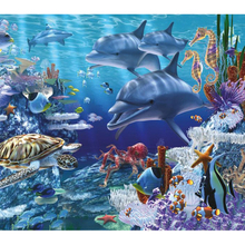 Pintura de diamantes redondos y cuadrados 5D, bordado 3D de animales bajo el mar, mosaico de punto de cruz, decoración del hogar 2024 - compra barato