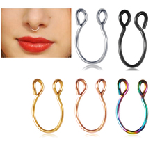 TIANCIFBYJS Stainless Steel Nose Rings Hoop Helix Cartilage Tragus Earring Piercing Body Jewelry for Women Men 100pcs Mix Colors 2024 - buy cheap