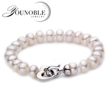 White Natural Freshwater Pearl bracelet  for women,classic real pearl bracelet 9-10mm mother birthday gift multi drop shipping 2024 - buy cheap