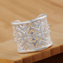 Kinsle r106 anel de cristal prateado, joia feminina clássica de alta qualidade estilosa e presente de natal com frete grátis para atacado 2024 - compre barato