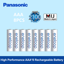 Bateria recarregável 100% original 800 mah do aaa dos pces panasonic 8 baterias 1.2 aaa do eneloop v ni-mh para o controle remoto/brinquedos 2024 - compre barato