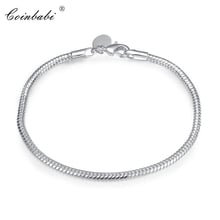 Round Bracelet,Trendy 925 Sterling Silver Gift Accessories Gift For Lady Girls,Foreign Trade Round Silver Snake Bracelet 2024 - buy cheap